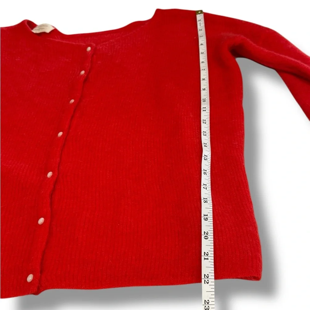 Sezane Gaspars Red Button Soft Cardigan Mohair Alpaca Sz M - Picture 7 of 11